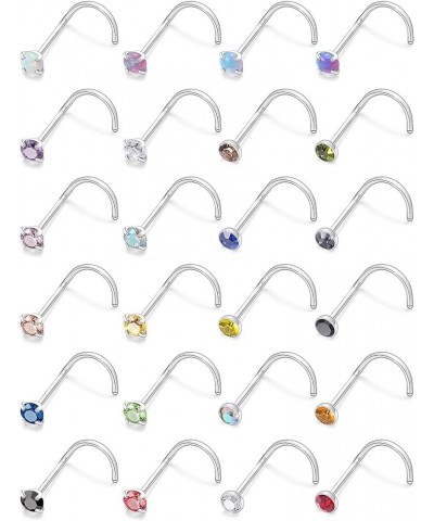 Lsnevsie 18G 20G 22G Surgical Steel Opal Nose Rings Studs for Women Men Nose Piercing Jewelry Top Diamond 1.5mm 2mm 2.5mm 3mm...