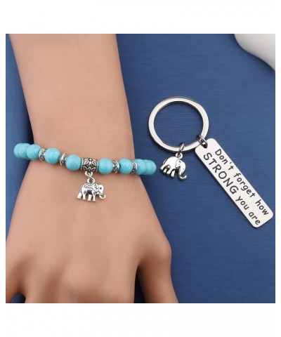 Elephant Keychain Don't Forget How Strong You Are Inspirational Gift Elephant Lovers Charms for jewellery Elephant Keychain B...