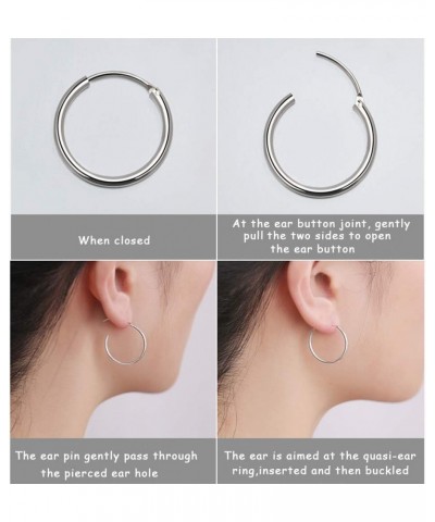 Hoop Earrings 925 Sterling Silver Polished Circle Endless Earrings Hoops Diameter Jewelry 9,13,15,20,30,35,50mm 35MM $22.91 E...