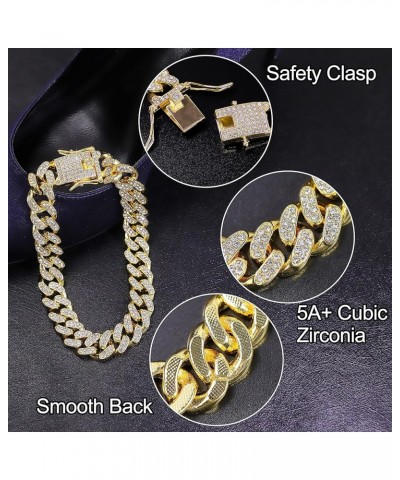 Cuban Link Ankle Chain for Men Women 9/10inch, Hip-hop Rhinestones Filled Chain Ankle Bracelets Gold 10.0 Inches $10.79 Anklets