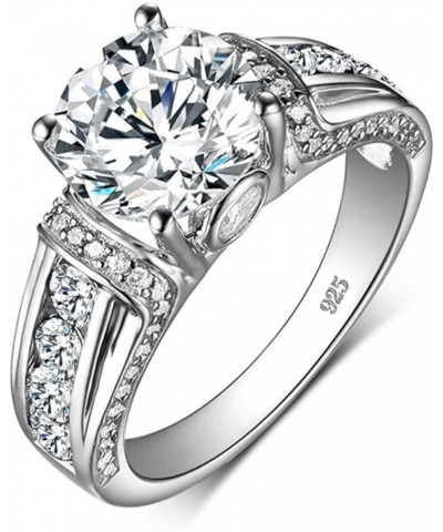 Moissanite Rings for Women 1 CT Round Cut Blue Wedding Ring Engagement Rings White Gold S925 6 White $43.12 Others