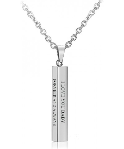 Personalized Couple Necklaces Custom 4Side Name Bar Vertical Necklace Customizable Engraved Stainless Steel Pendant Necklaces...