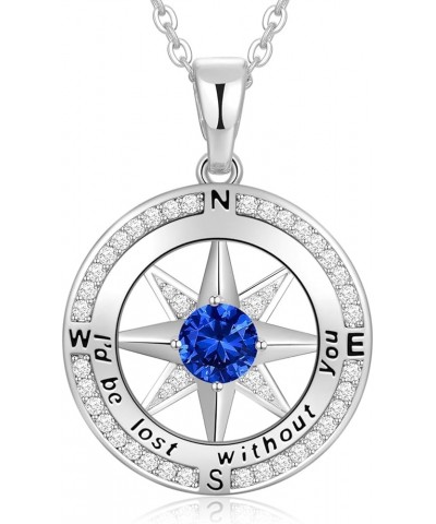 Christmas Gifts for Women Wife Girlfriend Compass Birthstone Necklace S925 Jewelry Gifts for Her Wife Gilrfriend Mom Daughter...