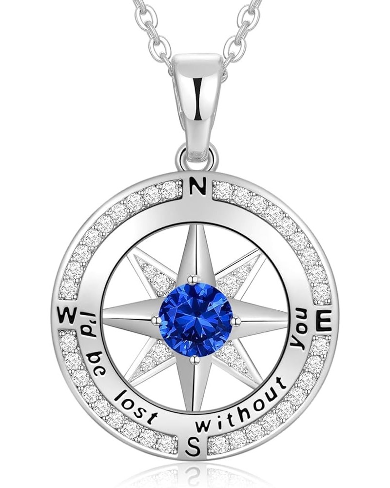 Christmas Gifts for Women Wife Girlfriend Compass Birthstone Necklace S925 Jewelry Gifts for Her Wife Gilrfriend Mom Daughter...