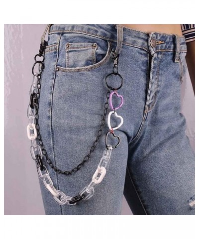 Cute Pants Jean Chain Layered Keychain Punk Colorful Pendants Heart Pocket Trousers Chain Hiphop Rock Wallet Chains Body Jewe...