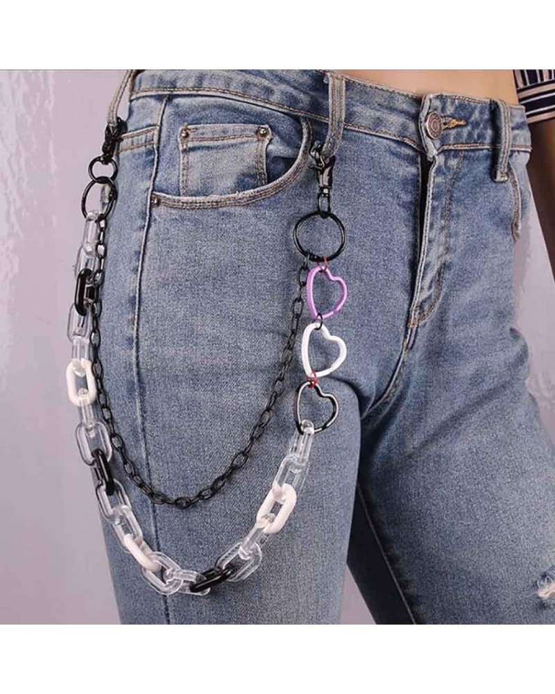 Cute Pants Jean Chain Layered Keychain Punk Colorful Pendants Heart Pocket Trousers Chain Hiphop Rock Wallet Chains Body Jewe...