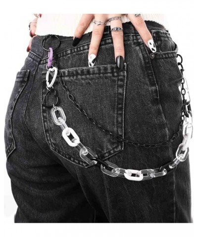 Cute Pants Jean Chain Layered Keychain Punk Colorful Pendants Heart Pocket Trousers Chain Hiphop Rock Wallet Chains Body Jewe...