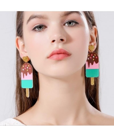 Handmade Acrylic Food Dangle Earrings Unique Donut Avacado Ice Cream Hamburger Earrings Funny Jewelry for Women and Teen Girl...