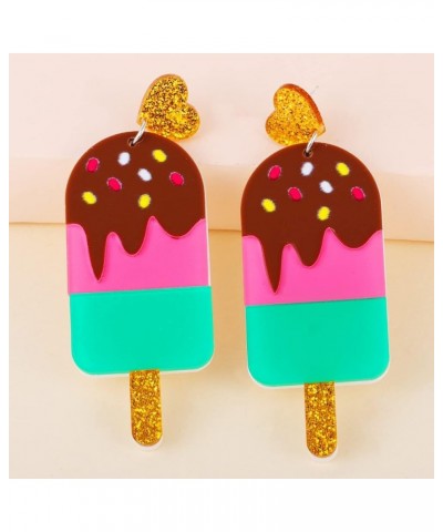 Handmade Acrylic Food Dangle Earrings Unique Donut Avacado Ice Cream Hamburger Earrings Funny Jewelry for Women and Teen Girl...