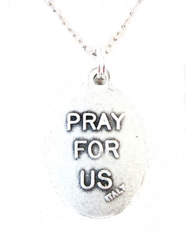 Silver Tone St Charles Borromeo Pray for Us Medal Pendant Necklace Ladies 20 inch Chain $11.73 Necklaces