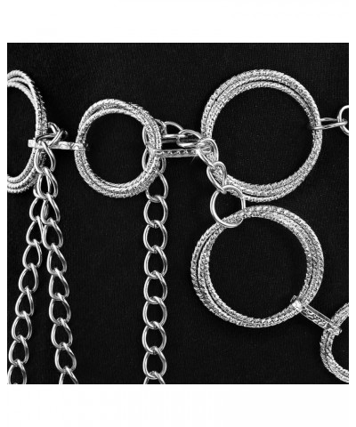 O-Ring Chain Belts for Women Waist Band Belt for Dress Link Chain Gift Crystal Silver Medium(120cm/47.2in) $9.50 Body Jewelry