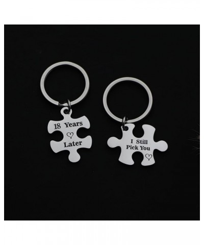 Anniversary Keychains Couple Keychain Set for Him and Her Wedding Valentine's Day Wedding Jewelry for Couple 18 Years Later I...