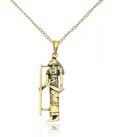 Egyptian God&Goddess 92.5 Sterling Silver Brass Necklace Pendant Jewelry Standing Mafdet-Brass-Chain $10.02 Necklaces