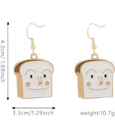 Creative Handmade Mini Simulation Food Toast Dangle Earrings for Women Cute Bread Drop Earrings Funny Jewelry Gift Mini Simul...