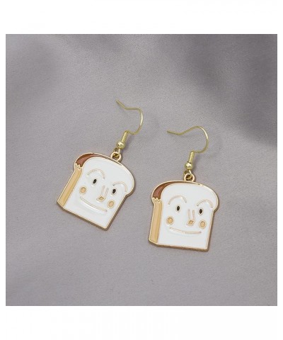 Creative Handmade Mini Simulation Food Toast Dangle Earrings for Women Cute Bread Drop Earrings Funny Jewelry Gift Mini Simul...