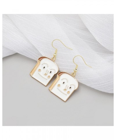 Creative Handmade Mini Simulation Food Toast Dangle Earrings for Women Cute Bread Drop Earrings Funny Jewelry Gift Mini Simul...