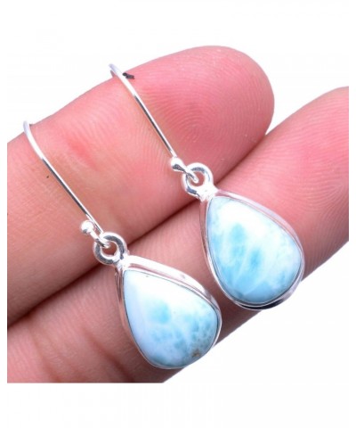 Solid 925 Sterling Silver Natural Larimar Gemstone Drop Dangle Earrings For Women & Girls $16.51 Earrings