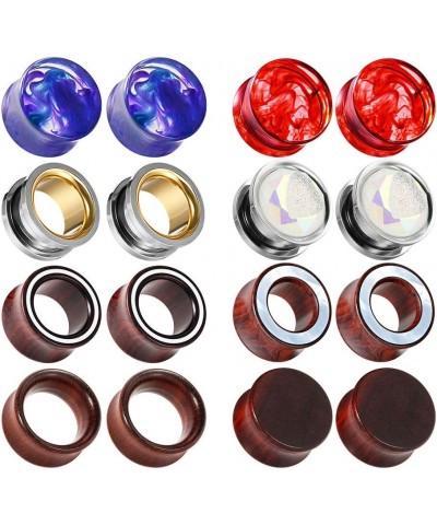 16PCS Set Mixed Acrylic Stainless Steel Wood Tunnels Plugs and Tunnels Ears Gauges Piercing Expander Stretchers Gift 0g-1" in...