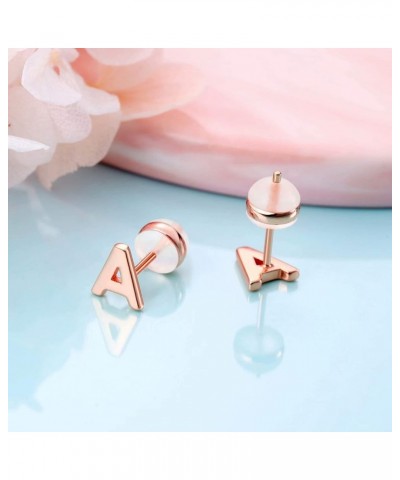 Sterling Silver Stud Earrings for Girls Women, 925 Sterling Silver Initial Stud Earrings Hypoallergenic Earrings for Women Gi...