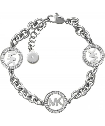 Silver-Tone Bracelet for Women Bracelets Jewelry for Women Circle Logo Chain $51.21 Bracelets