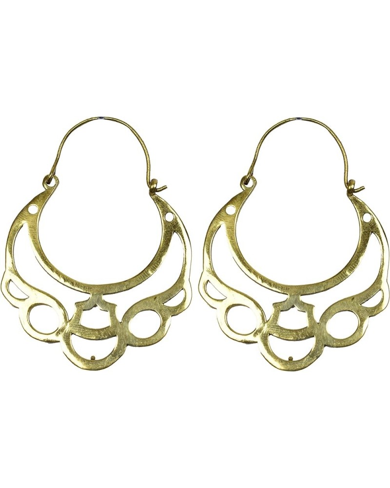 Spiral Drop Earrings Jewelry Metal Style Heart Flower Shape Traditional Design Golden(Design19) $9.09 Earrings