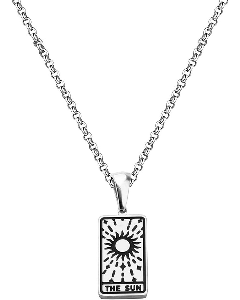 Tarot Cards Necklace Retro Vintage Rider Waite Astrology Divination Magic Amulet Pendant Necklace The Sun $7.15 Necklaces