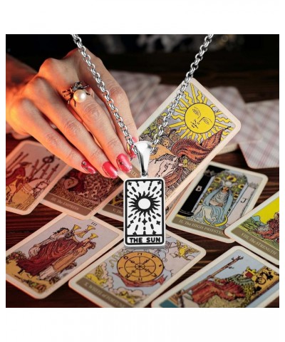 Tarot Cards Necklace Retro Vintage Rider Waite Astrology Divination Magic Amulet Pendant Necklace The Sun $7.15 Necklaces