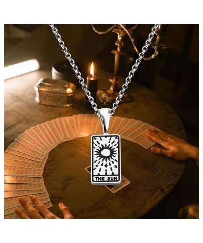 Tarot Cards Necklace Retro Vintage Rider Waite Astrology Divination Magic Amulet Pendant Necklace The Sun $7.15 Necklaces