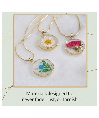 Pressed Birth Flower Necklace March Forget-Me-Not Sterling Silver $25.96 Necklaces