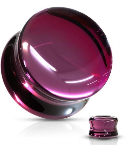 Double Flared Concave Saddle Glass Plugs 5/8" (16mm), Burgundy $10.82 Body Jewelry