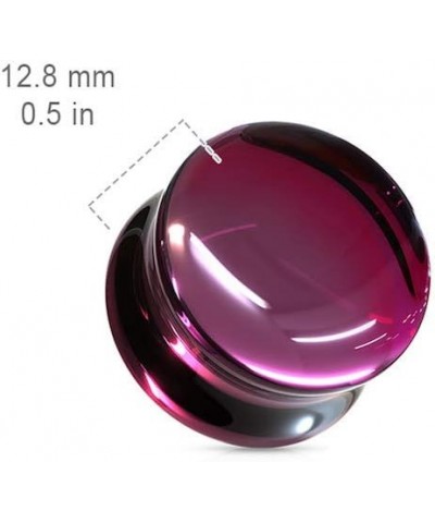 Double Flared Concave Saddle Glass Plugs 5/8" (16mm), Burgundy $10.82 Body Jewelry