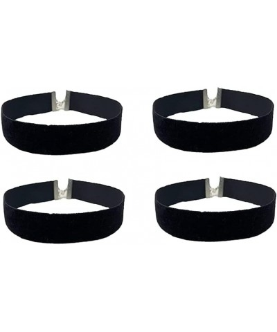 4 Pcs Black Velvet Choker Adjustable Short Necklace Collar Choker Necklace Gothic Tattoo Choker Halloween Neck Chain for Wome...