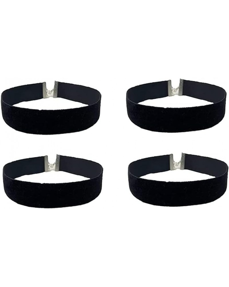 4 Pcs Black Velvet Choker Adjustable Short Necklace Collar Choker Necklace Gothic Tattoo Choker Halloween Neck Chain for Wome...