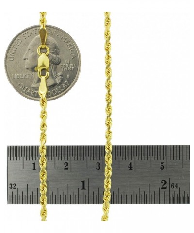 14k Yellow Gold 2.5mm Solid Rope Chain Diamond Cut Link Bracelet or Anklet, Mens Womens Jewelry 7" 7.5" 8" 8.5" 9 Yellow 7 $1...