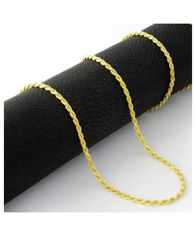 14k Yellow Gold 2.5mm Solid Rope Chain Diamond Cut Link Bracelet or Anklet, Mens Womens Jewelry 7" 7.5" 8" 8.5" 9 Yellow 7 $1...