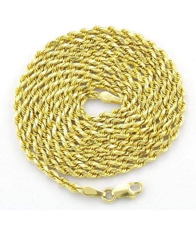 14k Yellow Gold 2.5mm Solid Rope Chain Diamond Cut Link Bracelet or Anklet, Mens Womens Jewelry 7" 7.5" 8" 8.5" 9 Yellow 7 $1...