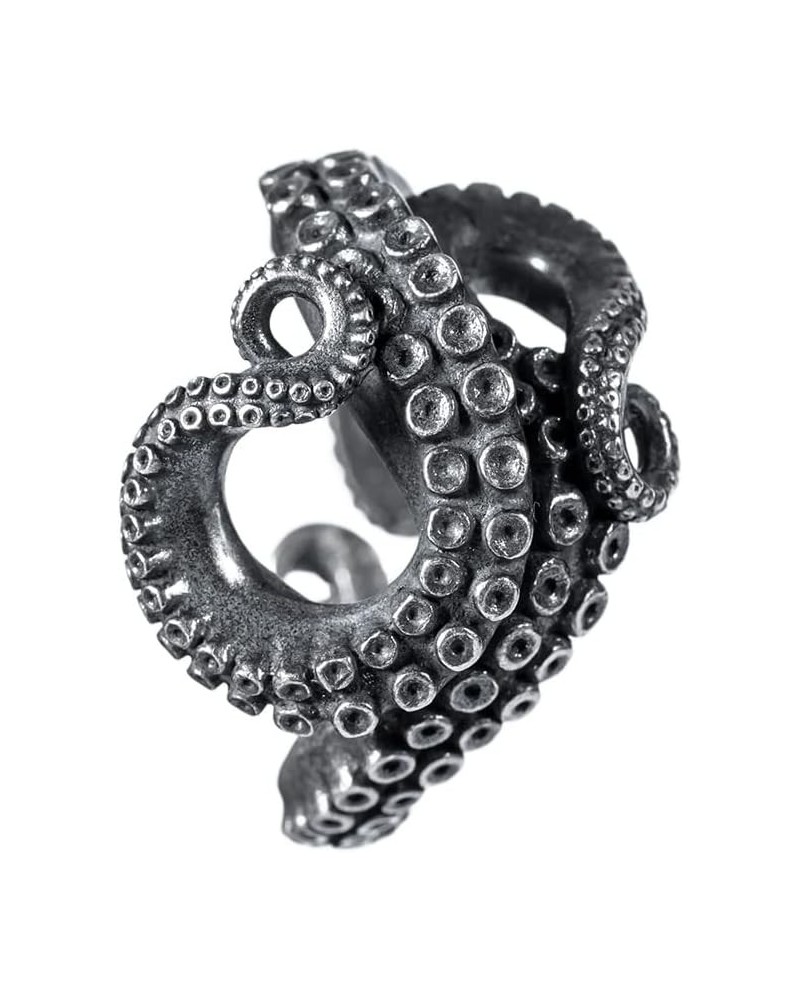 Octopus Ring Animal Gothic Octopus Tentacle Rings Stylish Sea Monster Punk Jewelry Gift for Men Women Oxidized Silver 7 $40.6...