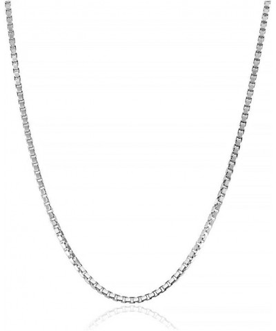 925 Sterling Silver Italian 0.08 MM, 1 MM, 2 MM Box Chain Necklace for Women Men with Spring Ring Clasp, Made in Italy (16, 1...