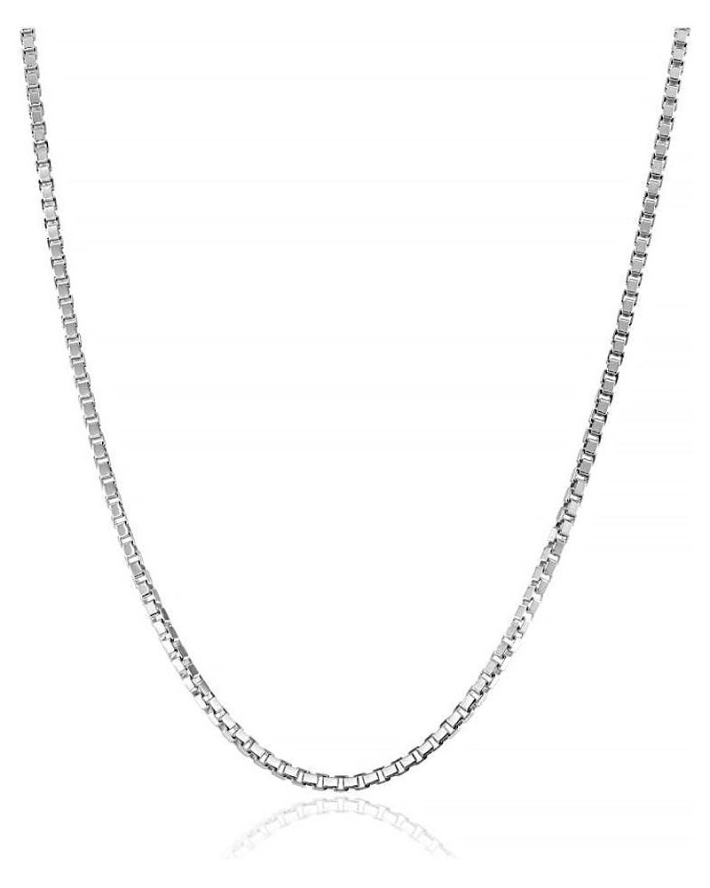 925 Sterling Silver Italian 0.08 MM, 1 MM, 2 MM Box Chain Necklace for Women Men with Spring Ring Clasp, Made in Italy (16, 1...