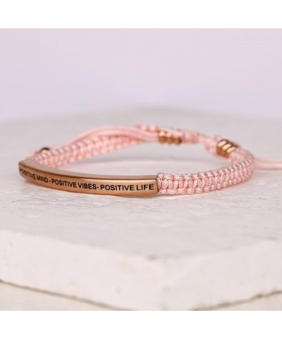 THE INSPIRATION CO.-POSITIVE MIND-POSITIVE LIFE-POSITIVE VIBES Nylon Rope Handmade Trendy Macramé Bracelet for Women and Teen...