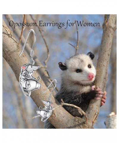 Opossum/Flamingo/Cat/Parrot/Paper Crane Dangle 925 Earring Sterling Silver Aniaml Dangle Earring for Women Animal Jewelry Gif...