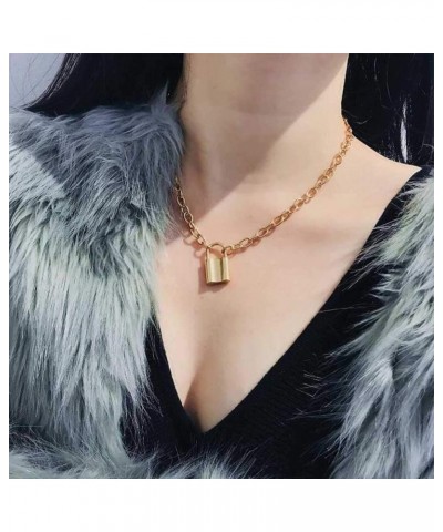 Lock Pendant Necklace Gold Lock Necklaces Choker Minimal Everyday Necklace Jewelry for Women and Girls $5.33 Necklaces