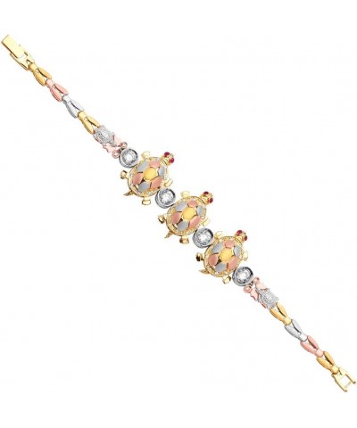 14k REAL Tri Color Gold Turtle Bracelet - 7.5 $642.58 Bracelets