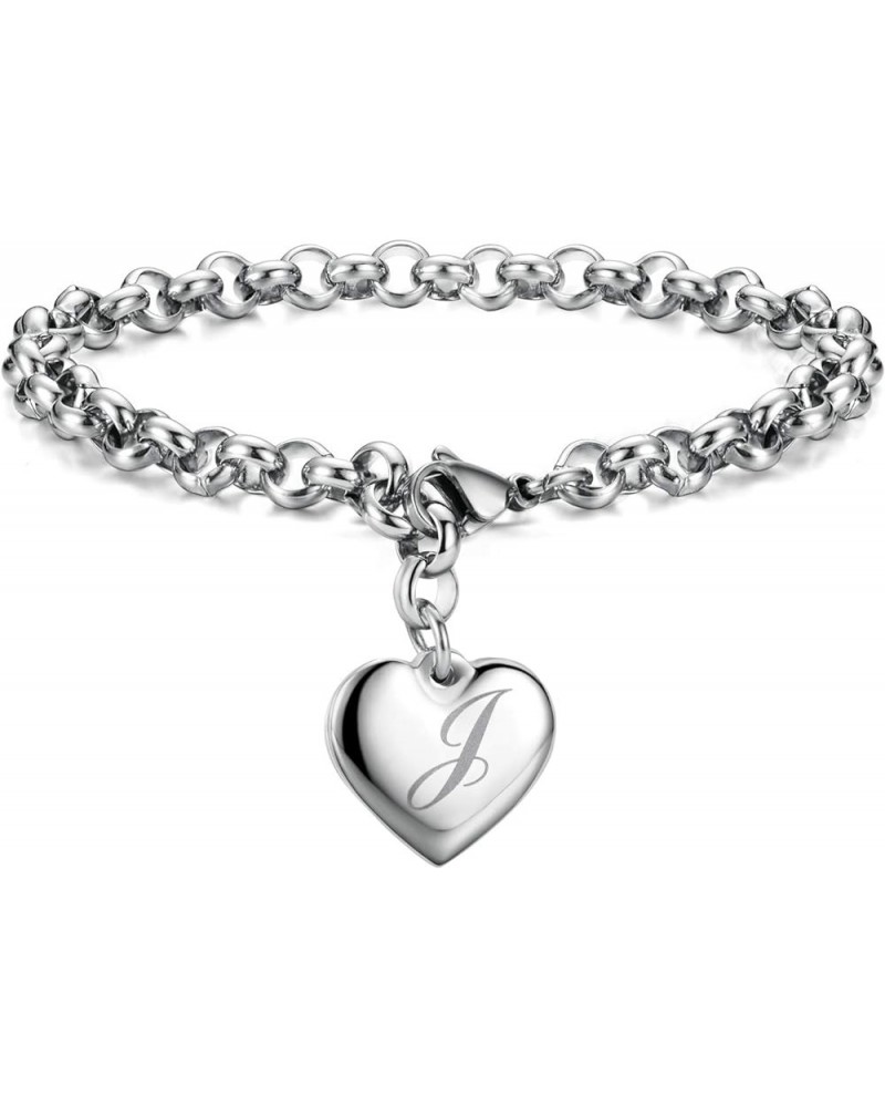 Initial Charm Bracelets for Girls Letters Alphabet Heart Bracelet Jewelry Gifts for Teen Girl J: Heart $9.87 Bracelets