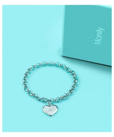 Initial Charm Bracelets for Girls Letters Alphabet Heart Bracelet Jewelry Gifts for Teen Girl J: Heart $9.87 Bracelets