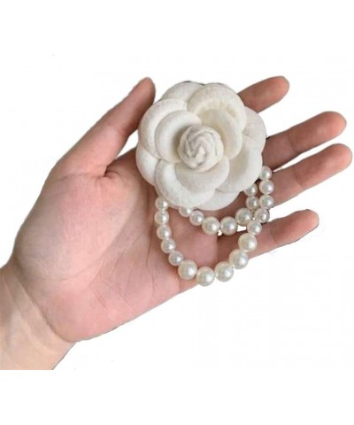 Brooch, Korean Style Brooch, Vintage Style Lady Shirt Collar Accessories, Pearl Jewelry Pin Corsage, Camellia Flower Brooch(W...