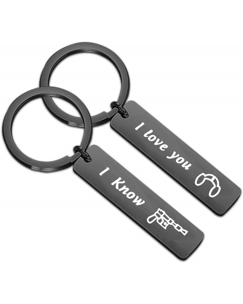 I Love You I Know Keychain Set Couple Keychain Gift Movie Fans Gifts Black I Love You Set $10.34 Pendants