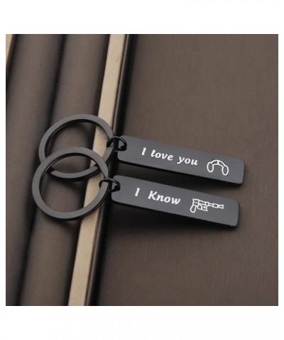 I Love You I Know Keychain Set Couple Keychain Gift Movie Fans Gifts Black I Love You Set $10.34 Pendants