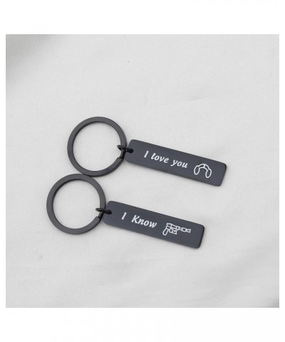 I Love You I Know Keychain Set Couple Keychain Gift Movie Fans Gifts Black I Love You Set $10.34 Pendants