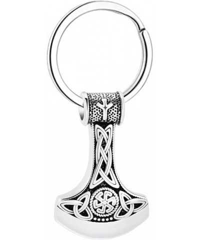 Cremation Jewelry for Ashes Viking Axe Memorial Pendant Urn Keychain Celtic Knot Nordic Thors Hammer Keepsake Silver $11.30 N...